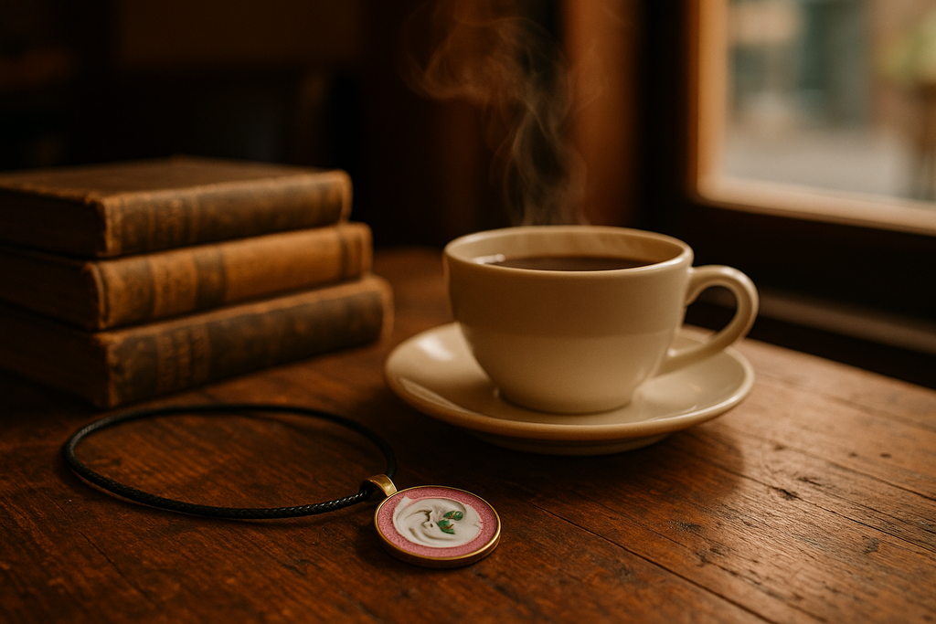 Colar circular em café