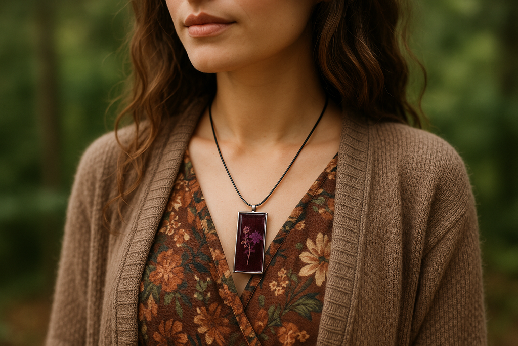 Colar de flores com look boho
