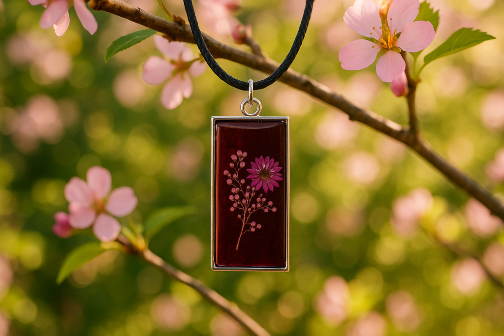 Colar de flores no jardim