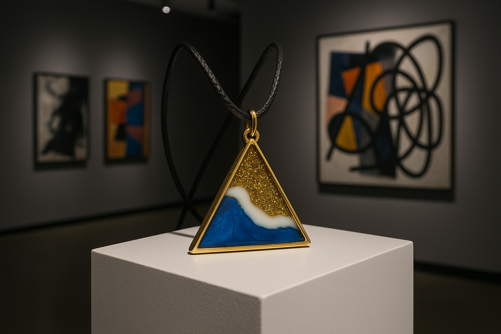 Colar triangular em galeria